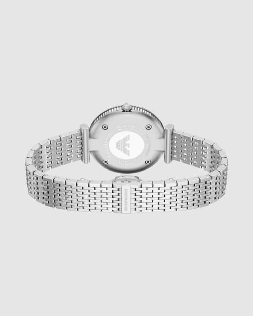 Emporio Armani Archelia three-hand stainless steel watch in silver, 4 of 4