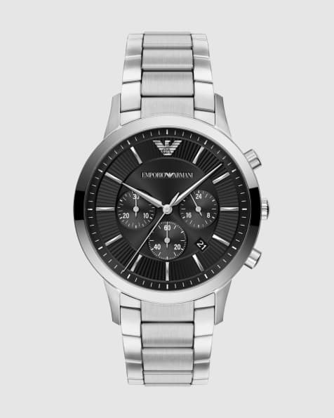 Emporio Armani Archetipo chronograph stainless steel watch in silver - view 1