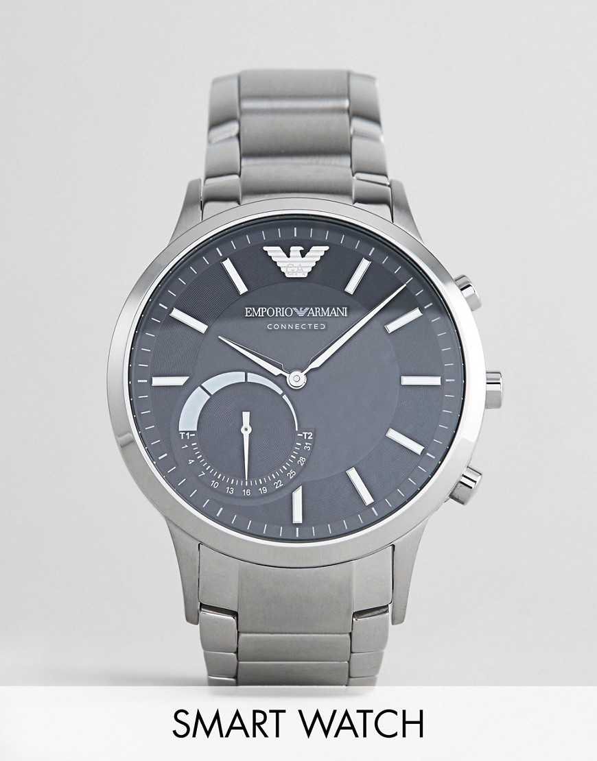 Emporio Armani - ART3000 - Zilveren smartwatch met roestvrij stalen band