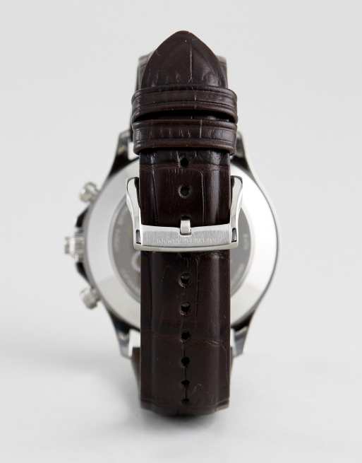 Emporio Armani ART3014 Leather Hybrid Smart Watch In Brown