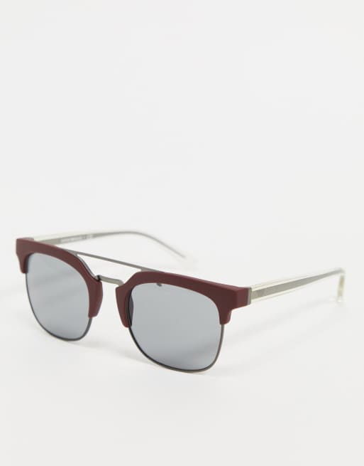 Emporio Armani aviator style sunglasses in plum