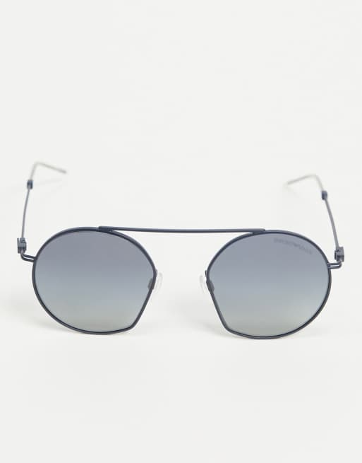 Emporio Armani aviator sunglasses in blue | ASOS