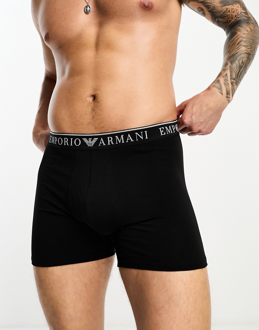 Emporio Armani Bodywear 2 Pack Boxers In Black And White-multi