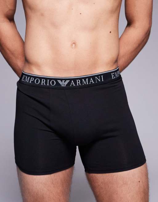 Emporio Armani Bodywear pack boxers in black with logo waistband