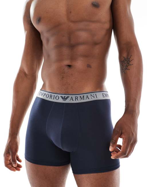 Emporio Armani Bodywear pack boxers in navy with logo waistband