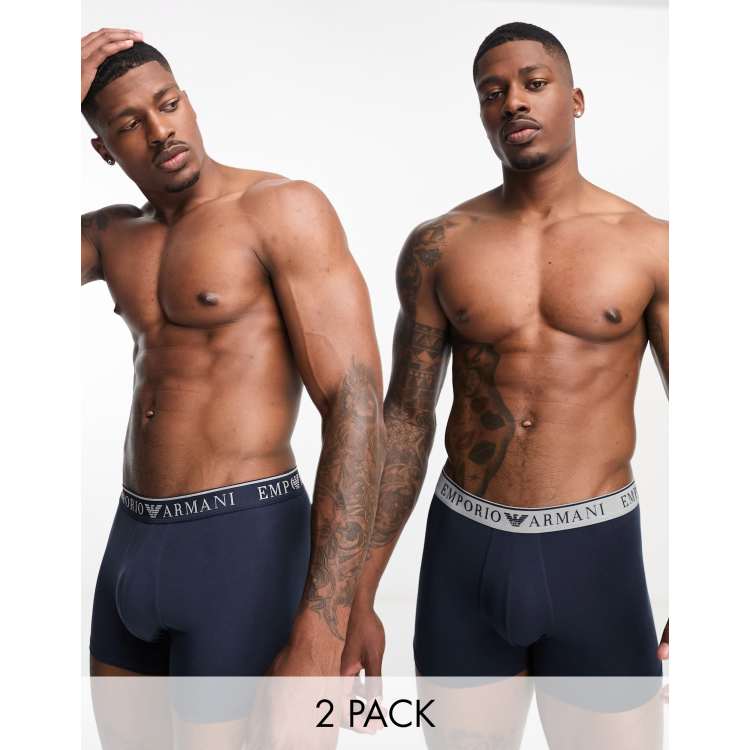 Emporio Armani Bodywear 2 pack briefs in navy ASOS