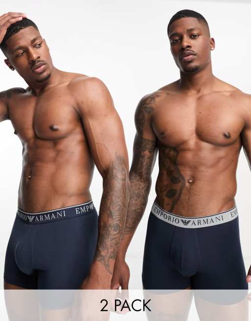 Emporio Armani Bodywear 2 pack briefs in navy ASOS