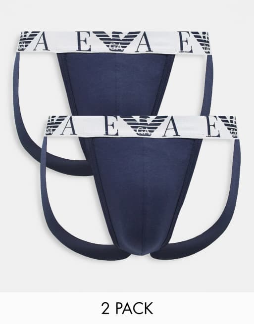 Emporio Armani Bodywear 2 pack jockstrap in blue