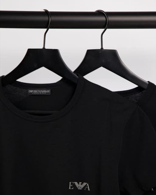 Emporio Armani Bodywear 2-pack logo t-shirts in black, 3 of 4