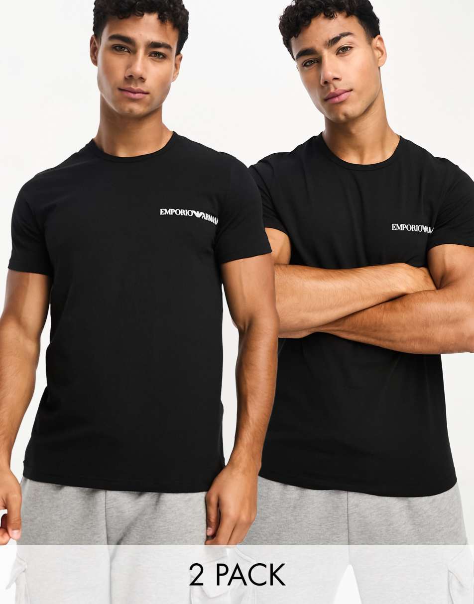 Emporio Armani Bodywear 2 pack t shirts in black vivatumusica