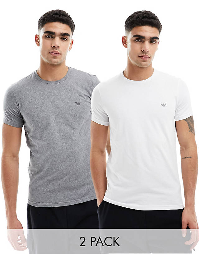 Emporio Armani - bodywear 2 pack t-shirts in grey and white