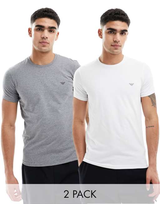  Emporio Armani Bodywear 2 pack t-shirts in grey and white