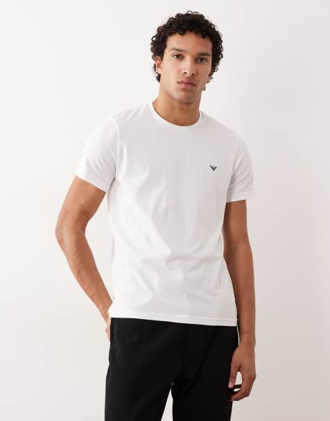 Emporio Armani Bodywear 2-pack T-shirty z logo w kolorze niebieskim i białym - view 1