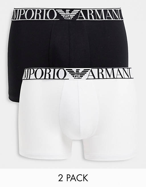 Emporio Armani Bodywear 2 pack trunks in black/ white