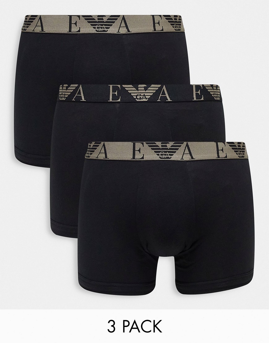 Emporio Armani Bodywear 3 Pack Boxer Briefs In Black