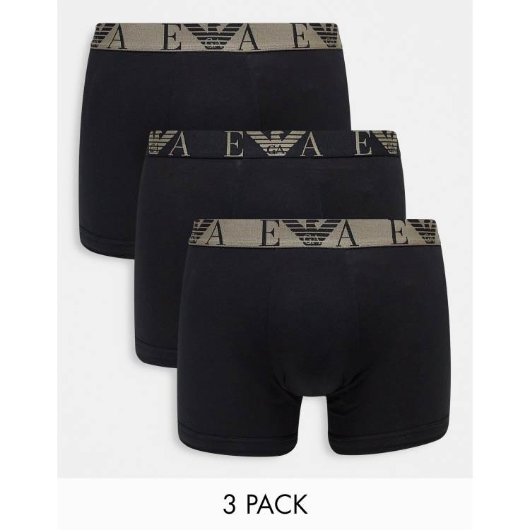 Emporio Armani Bodywear 3 pack boxer briefs in black