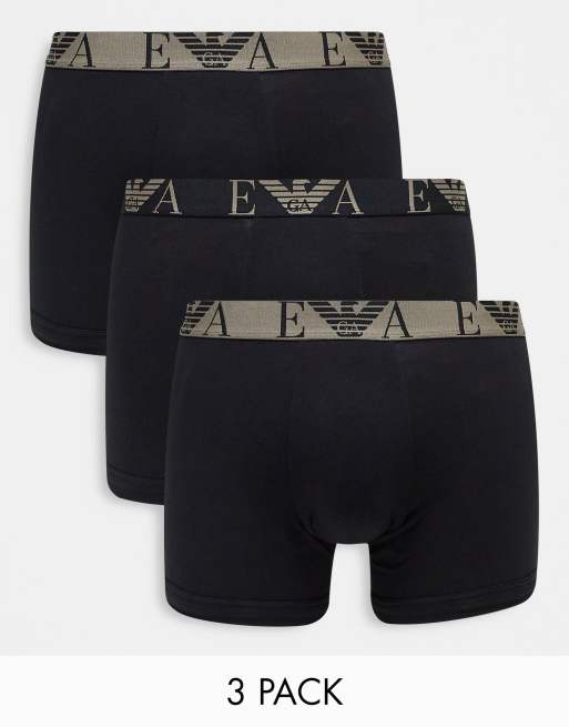 Emporio Armani Bodywear 3 pack boxer briefs in black