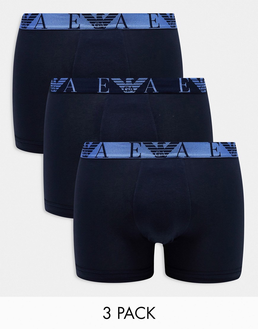 Armani Exchange Emporio Armani Bodywear 3 Pack Boxers In Navy