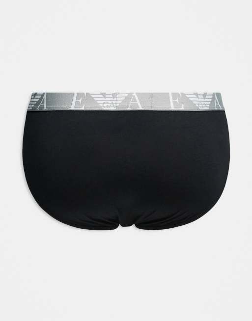 Emporio Armani Bodywear 3 pack briefs in black, white and grey, 3 of 3