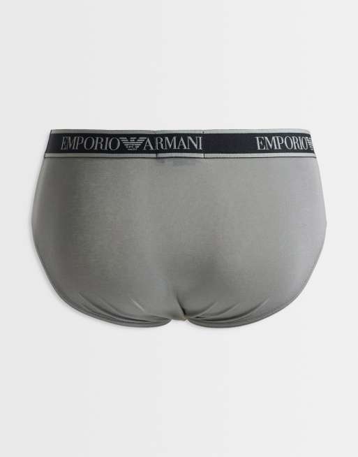 Emporio Armani Bodywear 3 pack briefs in grey, 3 of 3