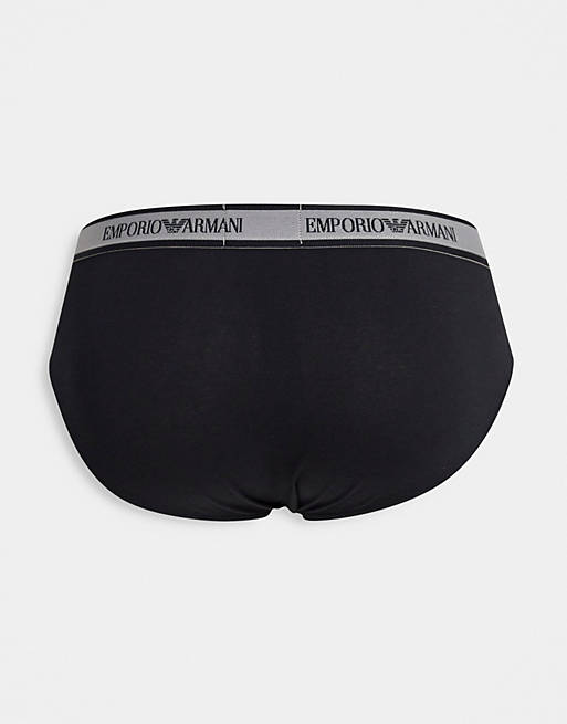  Underwear/Emporio Armani Bodywear 3 pack core logoband briefs in black 