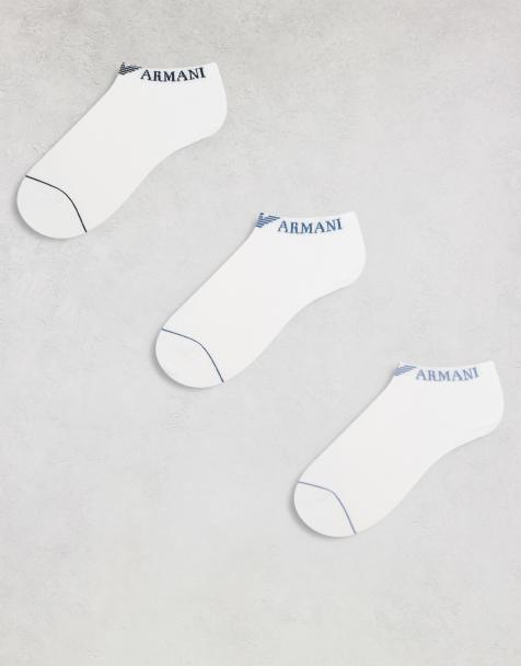 Emporio Armani Bodywear 3 pack logo sneaker socks in white - view 1