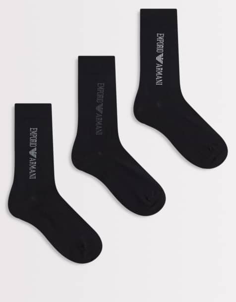 Emporio Armani Bodywear 3 pack logo socks in black - view 1