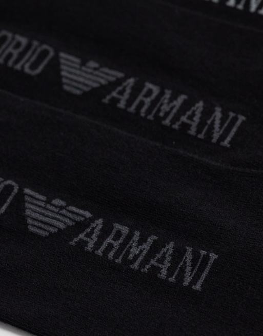 Emporio Armani Bodywear 3 pack logo socks in black, 2 of 3
