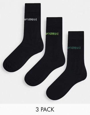 Emporio Armani Bodywear 3 pack socks in black