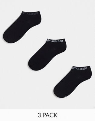 Emporio Armani Bodywear 3 pack socks with logo detail in black