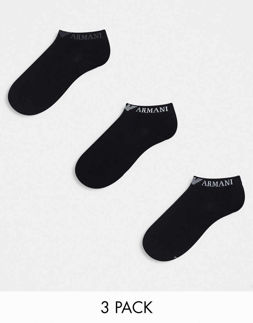 Armani Exchange Emporio Armani Bodywear 3 Pack Socks With Logo Detail In Black