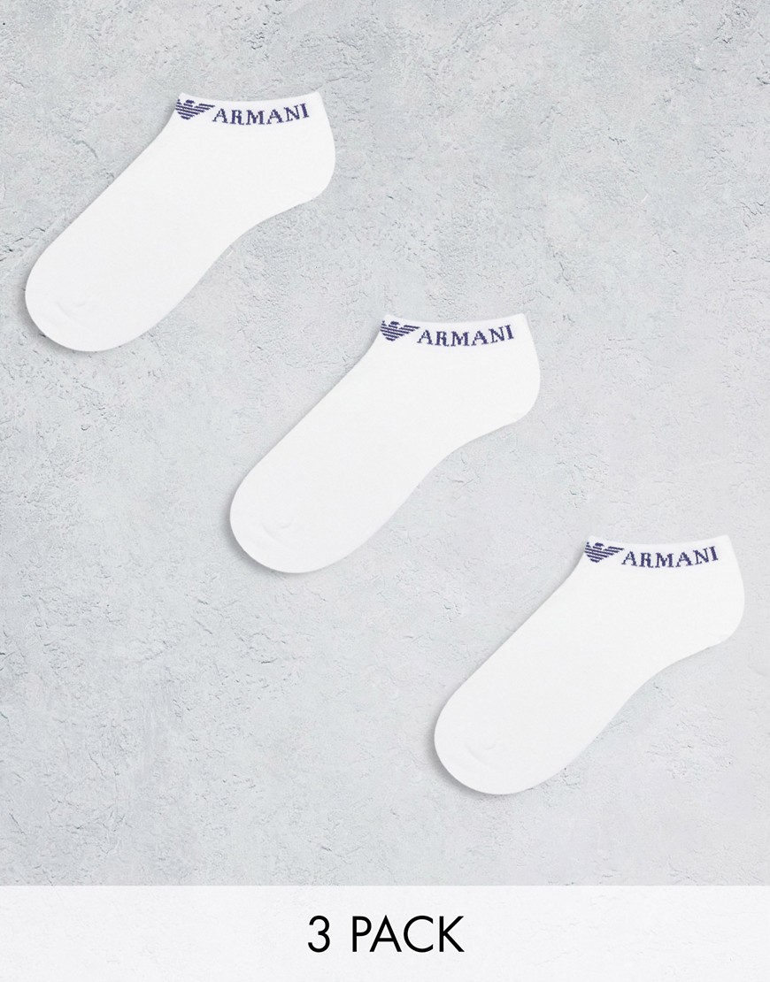 Armani Exchange Emporio Armani Bodywear 3 Pack Socks With Logo Detail In White