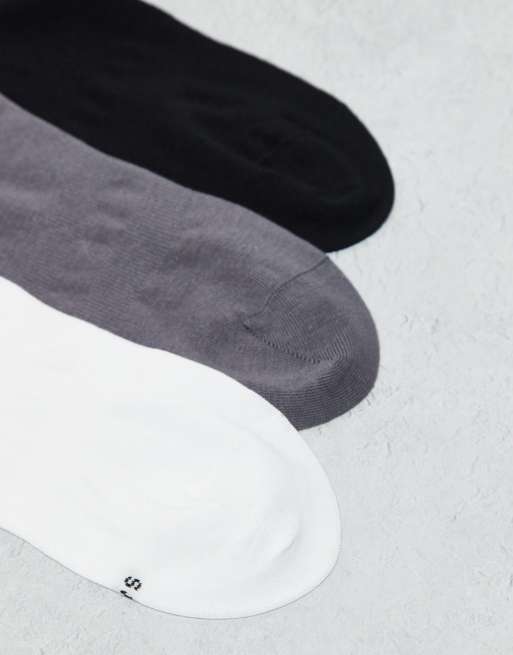 Emporio Armani – Bodywear – 3er-Pack Sneakersocken in Weiß/Schwarz und Grau , 3 von 3