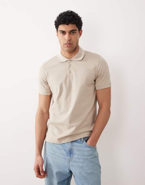 Emporio Armani - Bodywear - Beige polotrøje med krave med logo - view 1