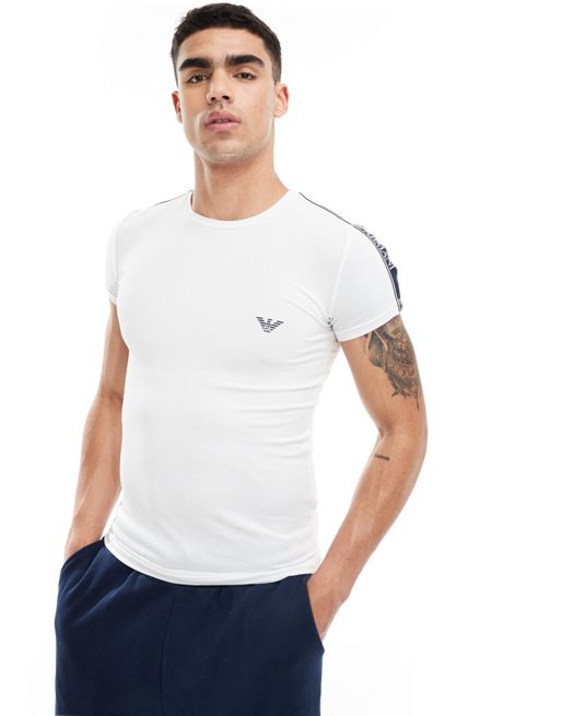Emporio slipy armani – Bodywear – Biały T-shirt z taśmą z logo