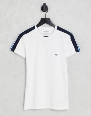 Emporio Armani bodywear bold logo taped t-shirt in white