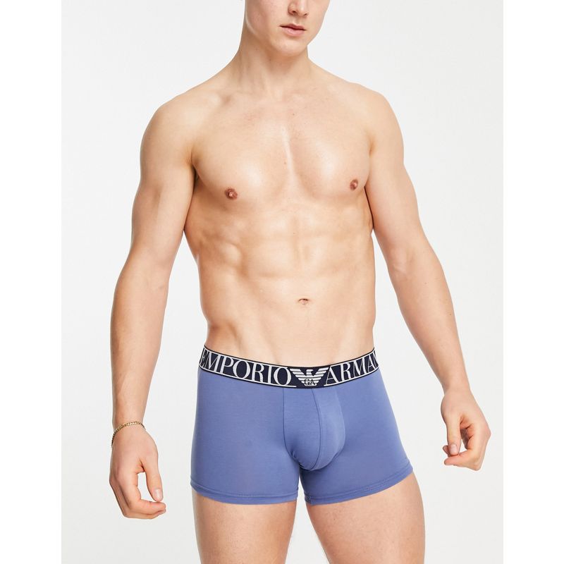 pU9Cs Designer Emporio Armani - Bodywear - Confezione di 2 paia di boxer aderenti blu e navy con logo grande a contrasto
