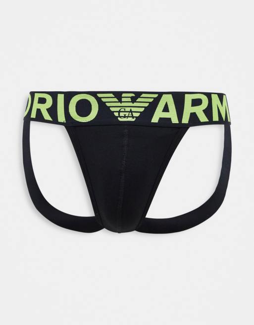 Emporio Armani - Bodywear - Jockstrap met logo in zwart