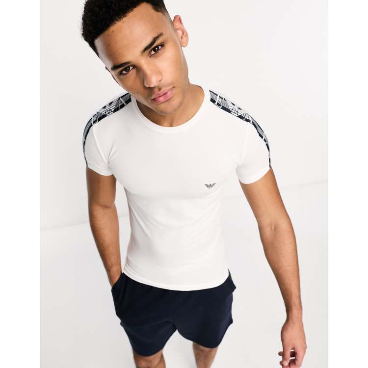 Emporio Armani Bodywear large side logo t shirt in white ASOS