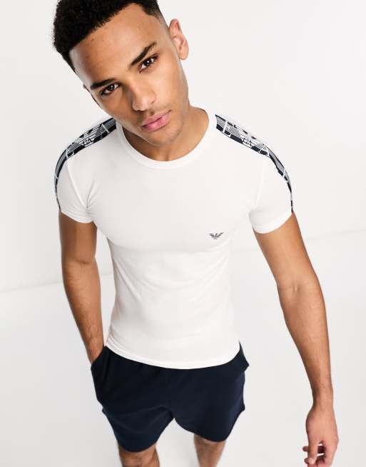 Emporio Armani Bodywear large side logo t shirt in white ASOS