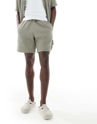 Emporio Armani Bodywear Logo Lounge Waffle Knit Shorts