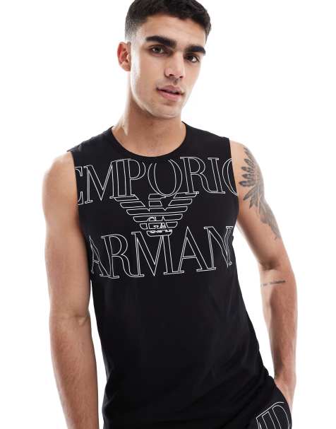 Emporio Armani Bodywear logo tank top in black - part of a set - view 1