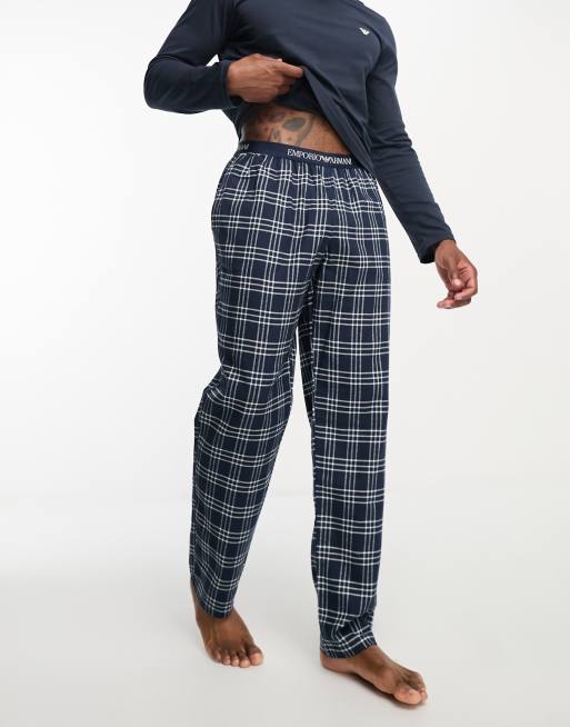 Emporio Armani Bodywear long sleeve top and check pants pyjama set