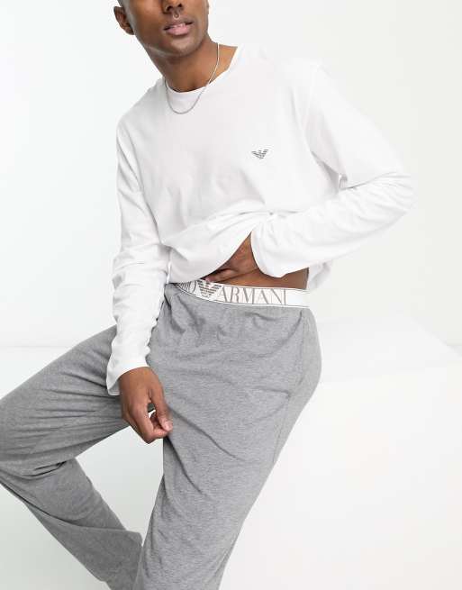 Emporio Armani Bodywear long sleeve top and lounge joggers in