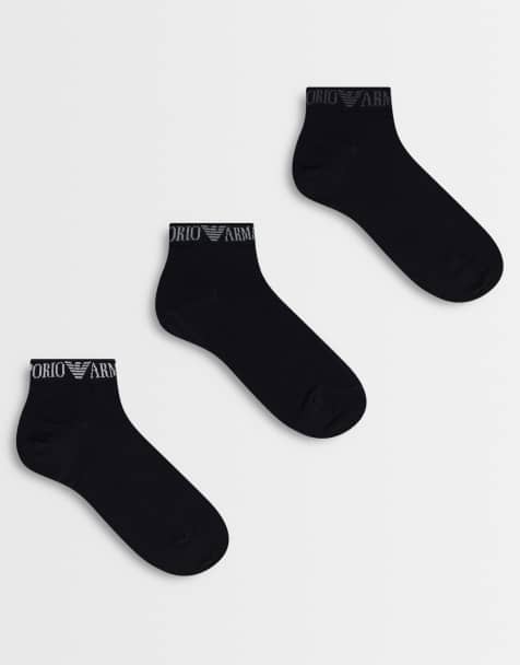 Emporio Armani - Bodywear - Lot de 3 paires de chaussettes basses à logo - Noir - view 1