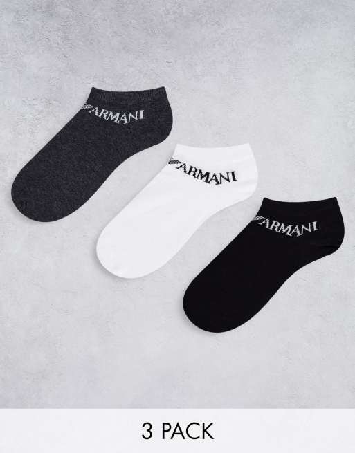 Emporio Armani - Bodywear - Lot de 3 paires de chaussettes de sport - Noir/blanc/gris
