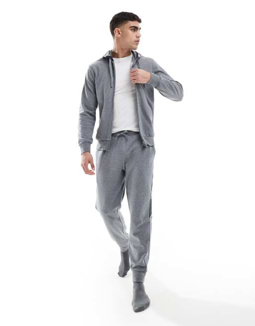 Emporio Armani - Bodywear - Lounge-joggingbroek met logo in gemêleerd grijs, deel van co-ord set