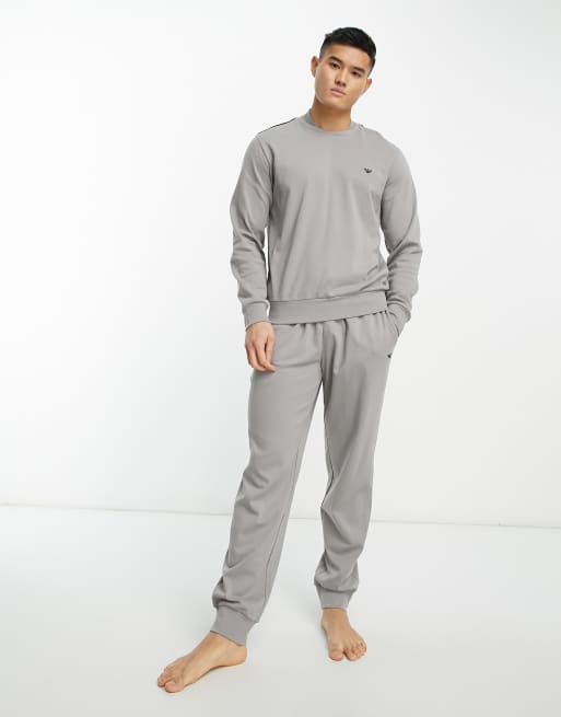 Emporio Armani Bodywear lounge set in gray | ASOS