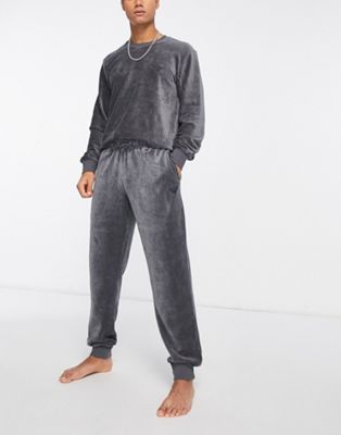 Emporio Armani Bodywear lounge sweatshirt and joggers set in grey