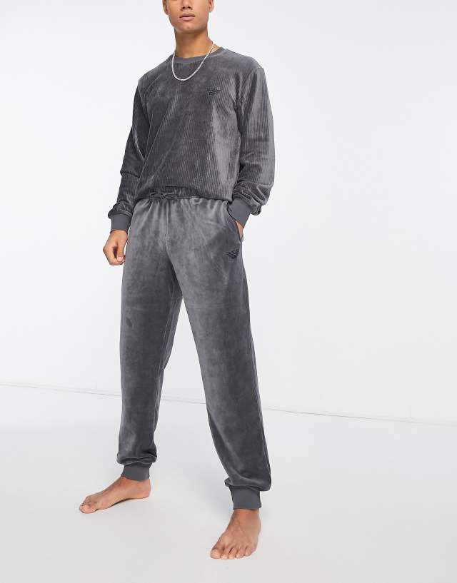 Emporio Armani Bodywear lounge sweatshirt and sweatpants set in gray